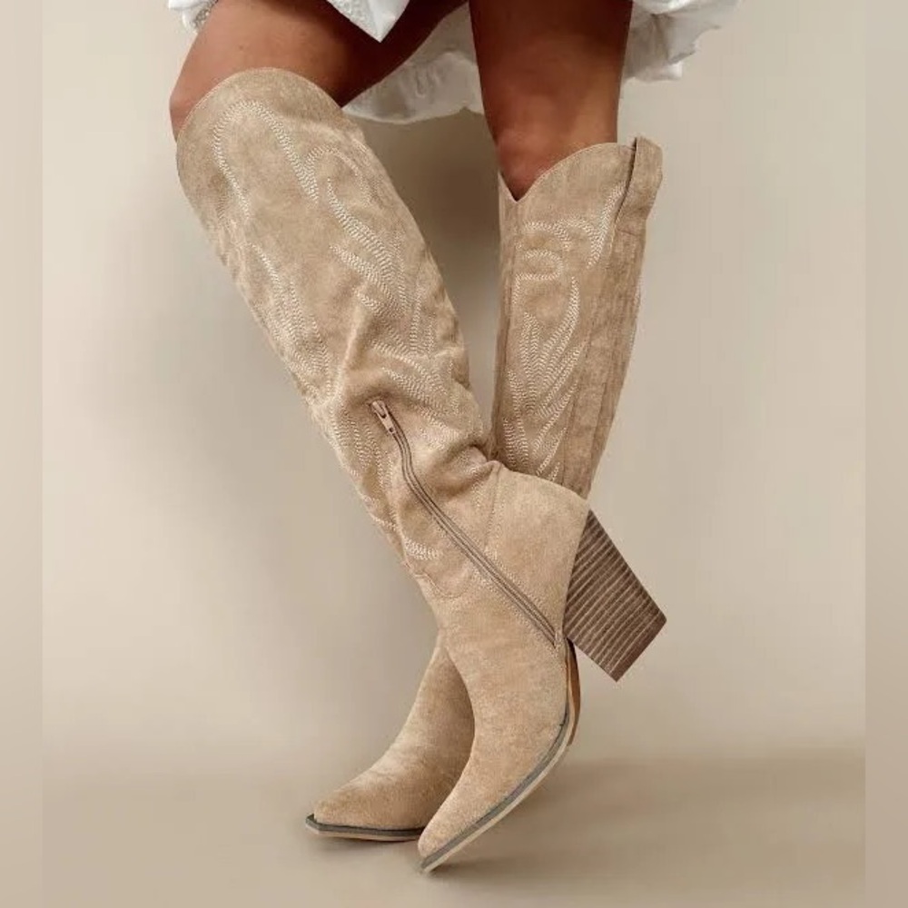suede cowgirl boots - Picture 2 of 6